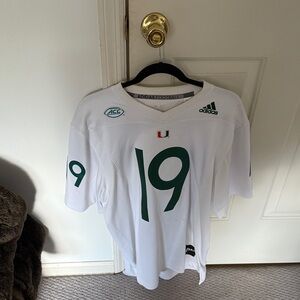 Adidas White Jersey with Green Number 19